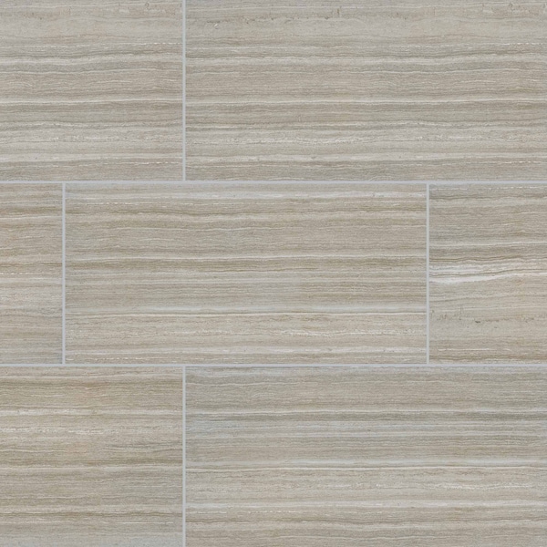 Charisma Silver 12 In. X 24 In. Glazed Ceramic Floor And Wall Tile, 8PK